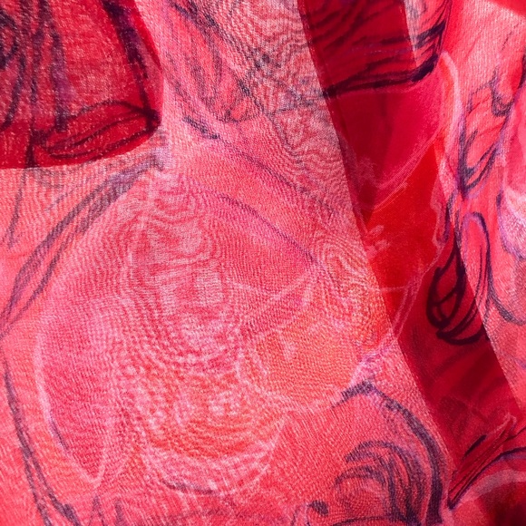 ELIE TAHARI 100% Silk Sheer Floral Blouse - Women’s SP - Picture 4 of 14